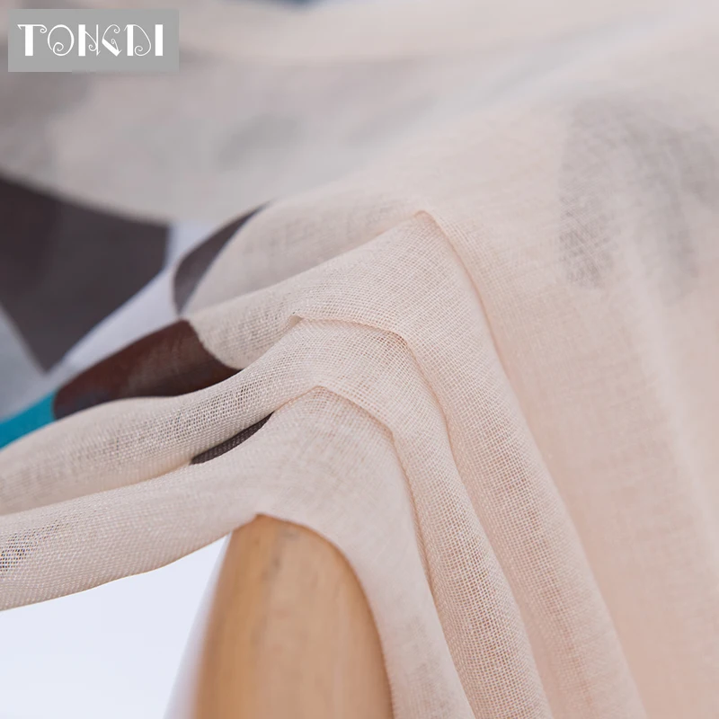 TONGDI 2 шт. Белый Тюль цифровая печать занавес Милая мультяшная Сова прозрачный