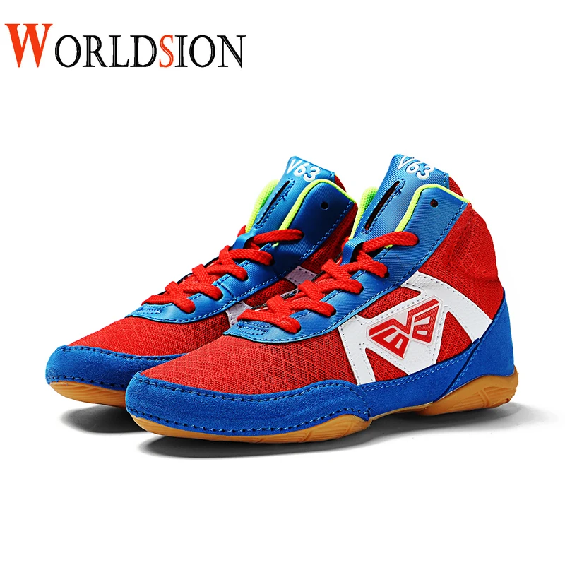 

Professional Wrestling Shoes Kids Light Weight Boxing Shoes Boys Anti Slip Flighting Sneakers Kids Size 32-38 Wrestling Sneakers