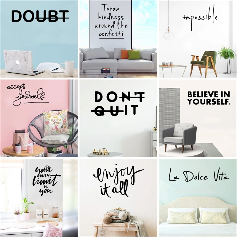 

New Design Sentence Quotes Wall Stickers For Office Decoration Living Room Decor Wall Decal Bedroom Stickers On The Wall