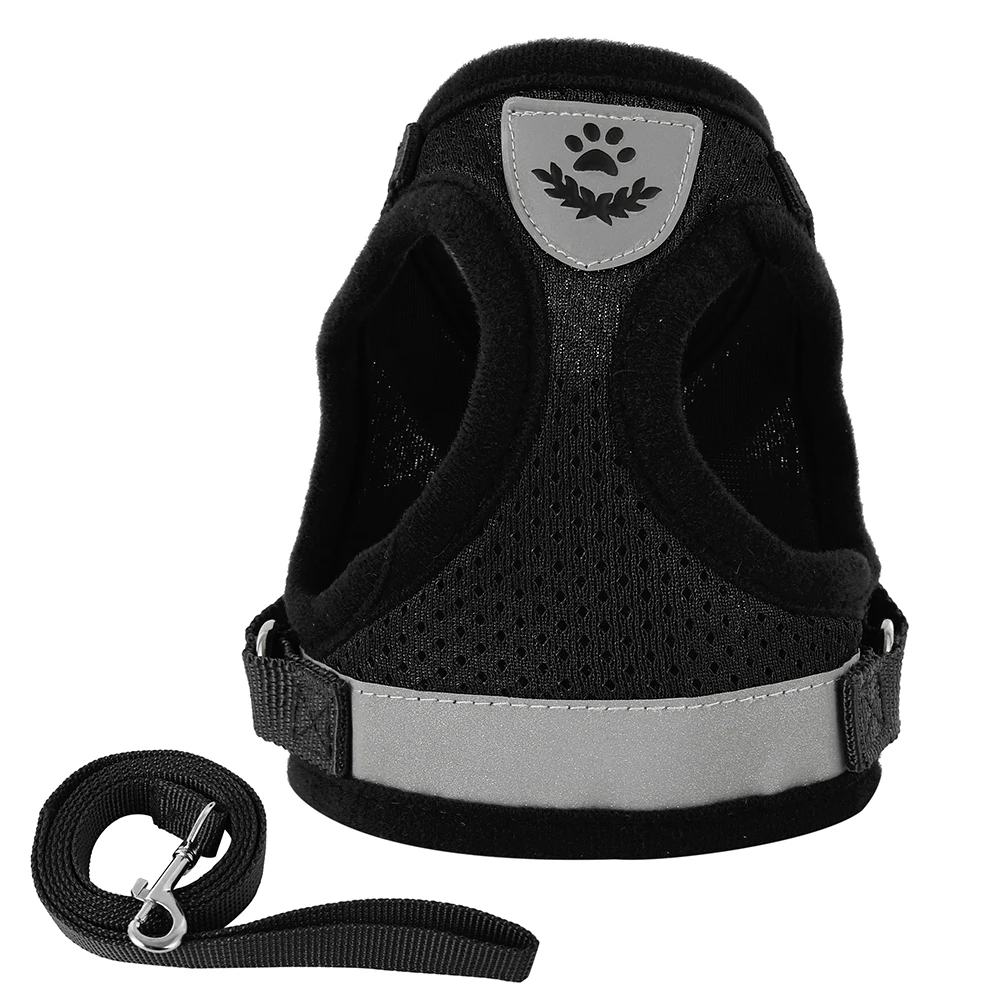 Safety Pet Dog Harness and Leash Set Small Medium Dogs Nylon Mesh Puppy Cat Harnesses Vest Reflective Walking Lead Sets | Дом и сад