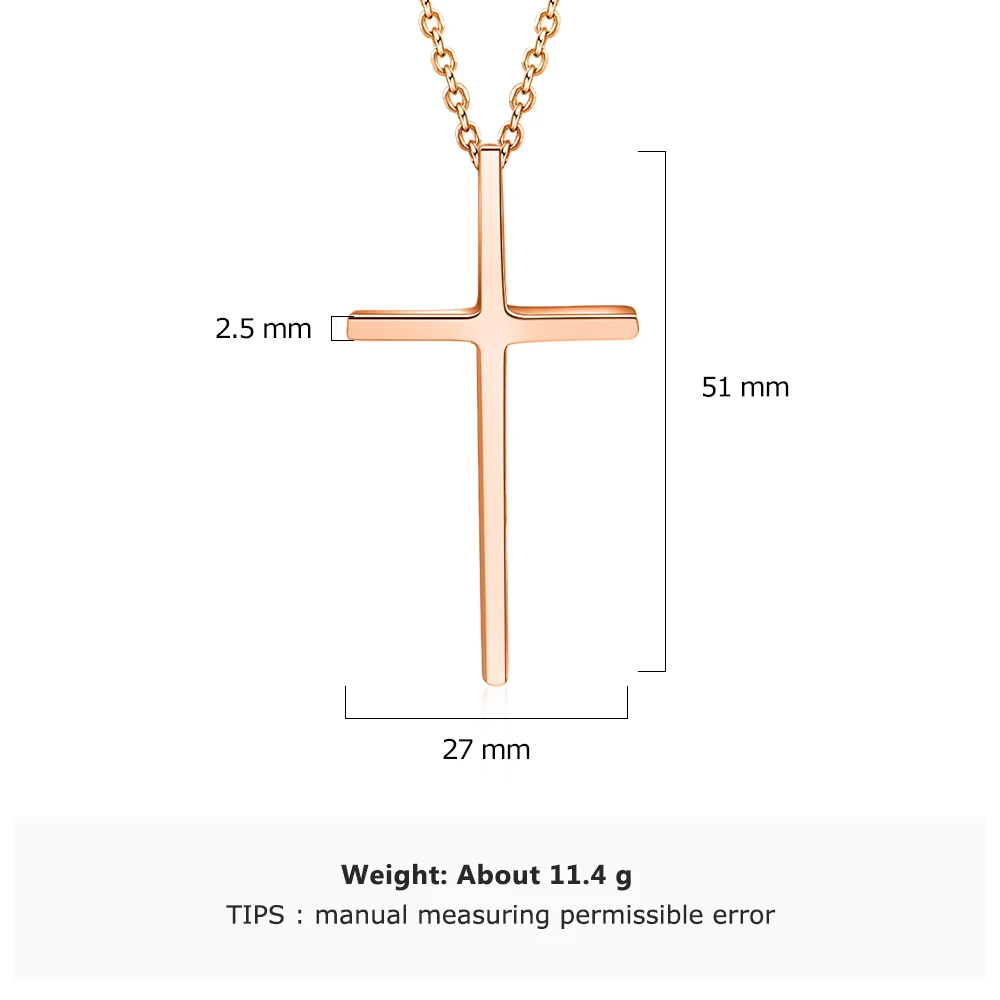 Персонализированная гравировка крест кулон ожерелье розовое золото