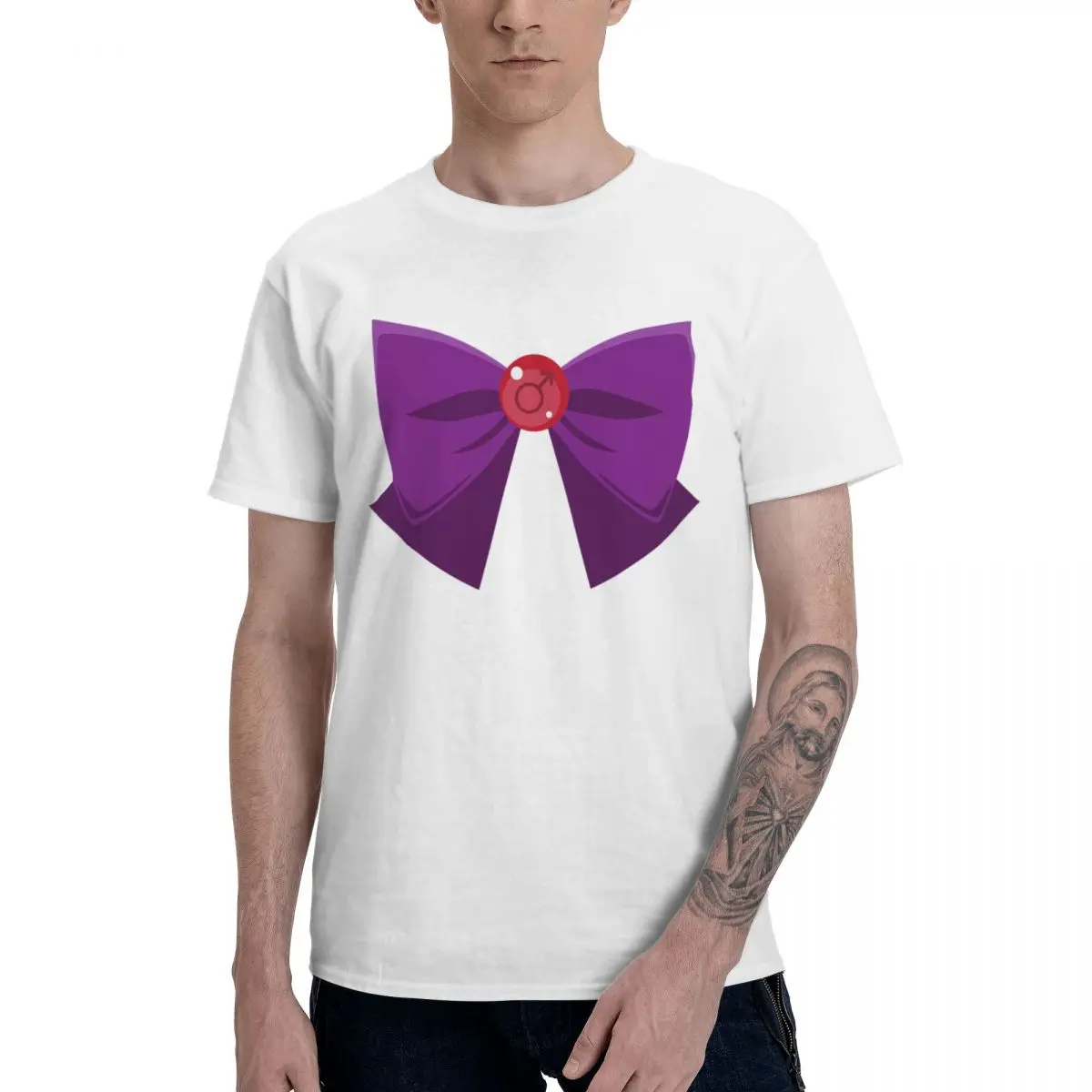 

Anime Sailor Mars Aesthetic Clothes Men's Basic Short Sleeve T-Shirt Graphic Funny Tops