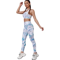 seamless leggings women fitness yoga set animal print workout clothes track suit high waist pants sports bras gym jogging set