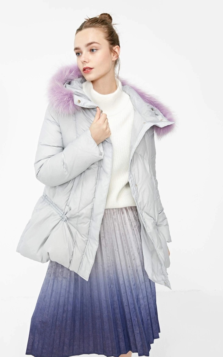 Vero Moda Женская куртка-пуховик с капюшоном из меха енота на шнурке | 318423539