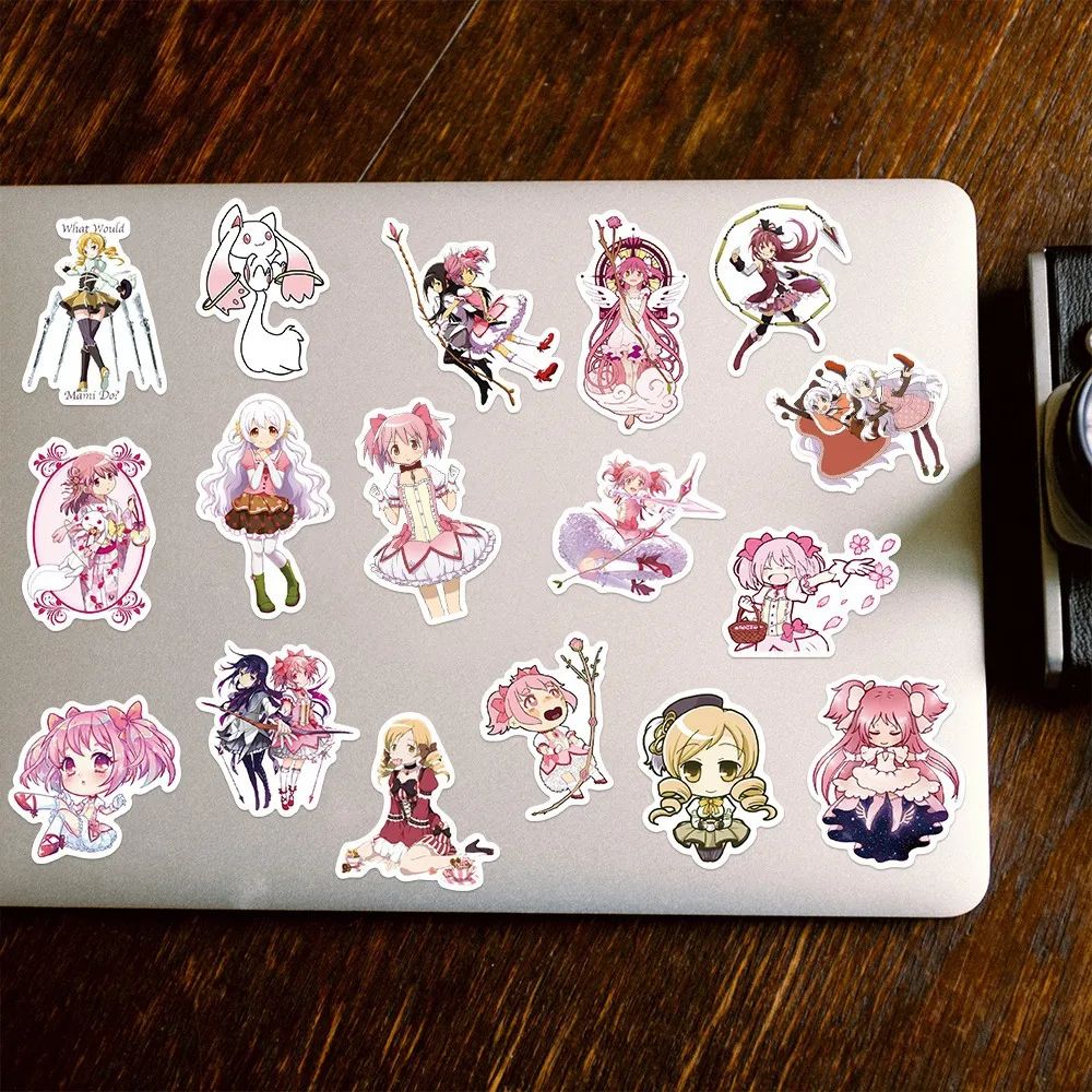 Pegatinas de Puella Magi Madoka Magica, figura de Anime de TV, Catoon Kaname, Maleta bonita para port&aacute;til, maleta para tel&eacute;fono, juguete de decoraci&oacute;n DIY, 50 Uds.-1