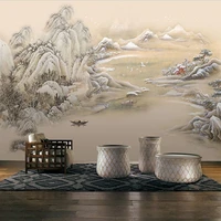 chinese style ink mountain landscape mural wallpaper living room tv sofa bedroom study home decor wall papers papel de parede 3d