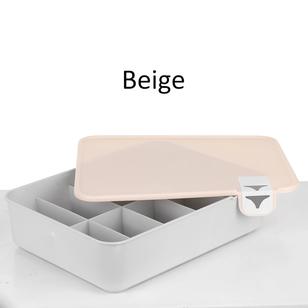 Cover beige Нижнее белье креативный ящик для хранения Отсек пластиковый контейнер для нижнего белья пылезащитный бюстгальтер ткань отделочная коробка крышка ящик шкаф Органайзер - Цвет: Cover beige