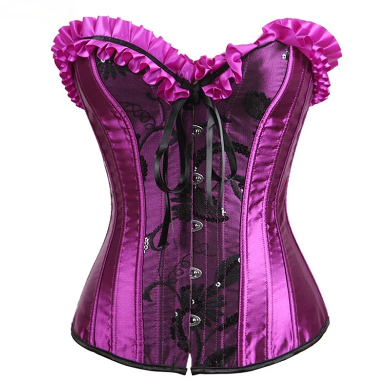 

Plus Size Lace Up boned Overbust Corset Sexy Women clothing gothic Bustier Waist Cincher Body shaper corselet femme espartilho