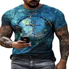 Мужская Повседневная футболка с коротким рукавом, модная летняя дышащая рубашка с принтом, популярная быстросохнущая модель 2021