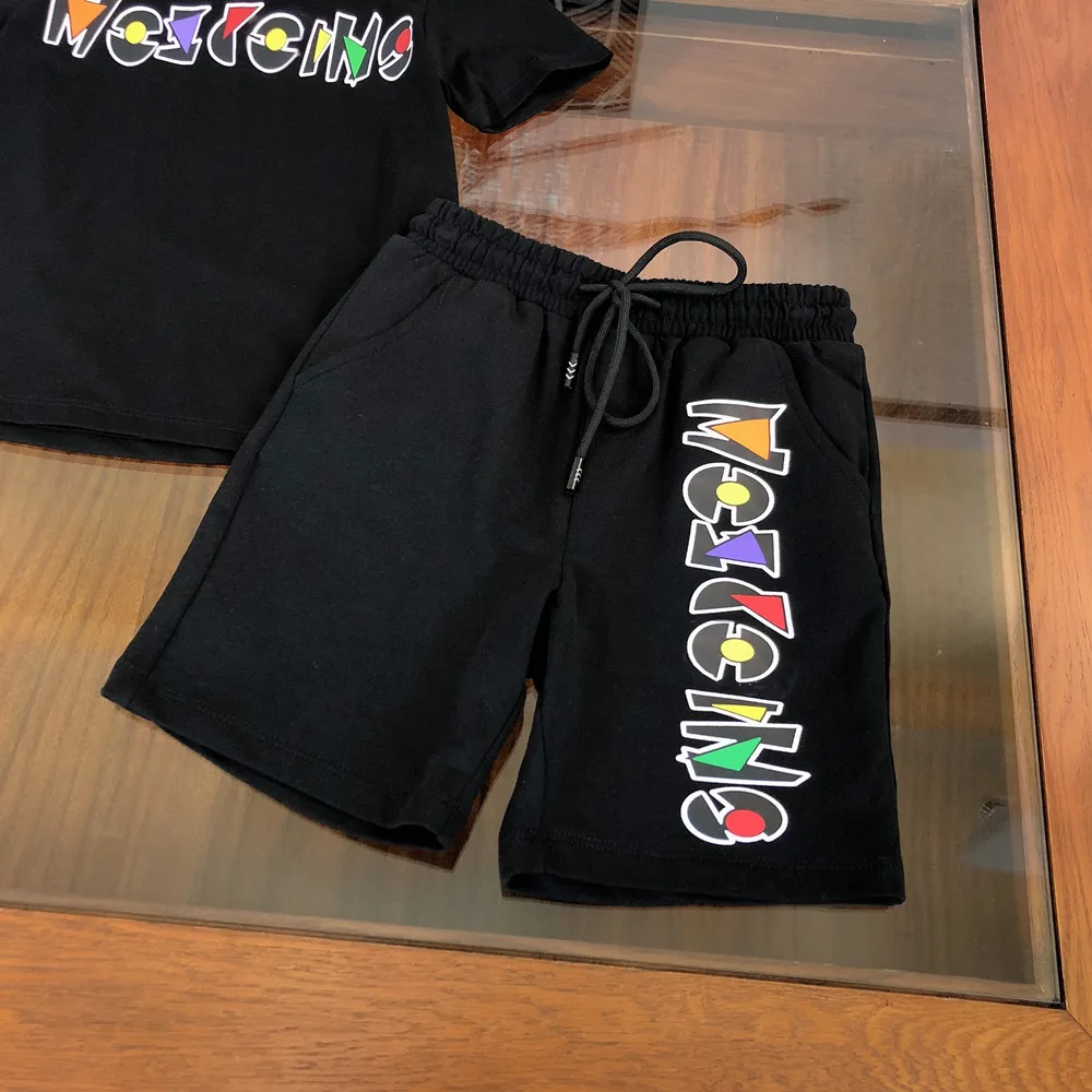 

Summer New Boys Sets Children Fashion Cotton Letter T-Shirt And Pants 2Pcs Baby Kids Brand Designer Clothes 4 6 8 12 to 14 Years
