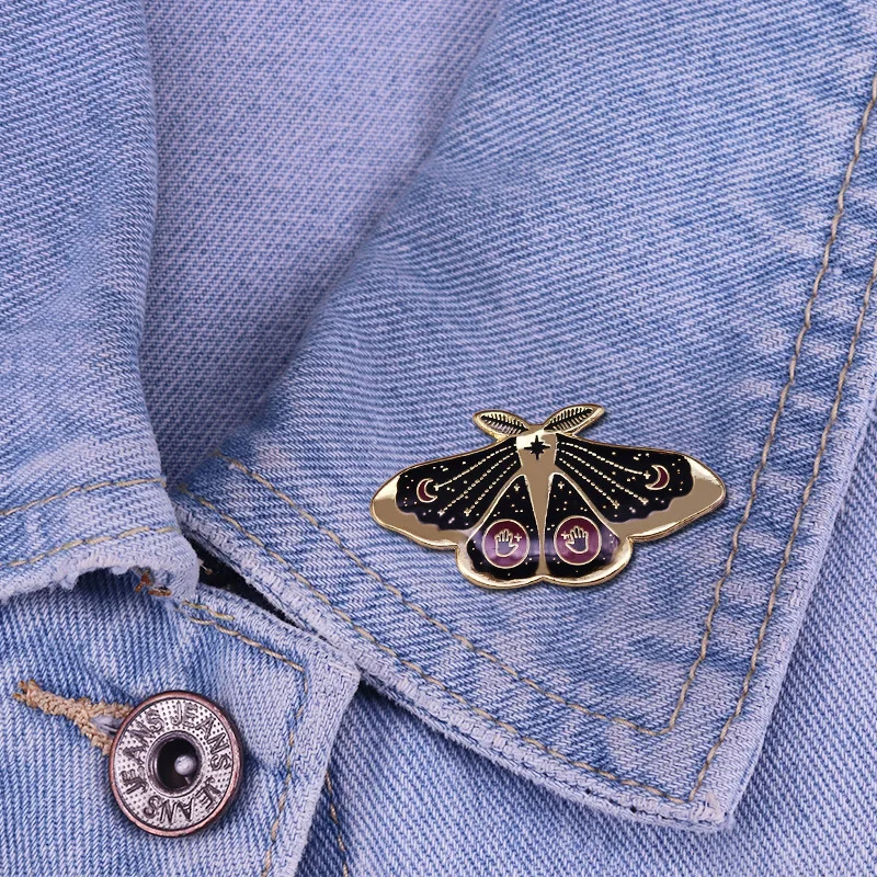 Блестящие жесткие эмалевые булавки в виде небесной Луны с животными красивый