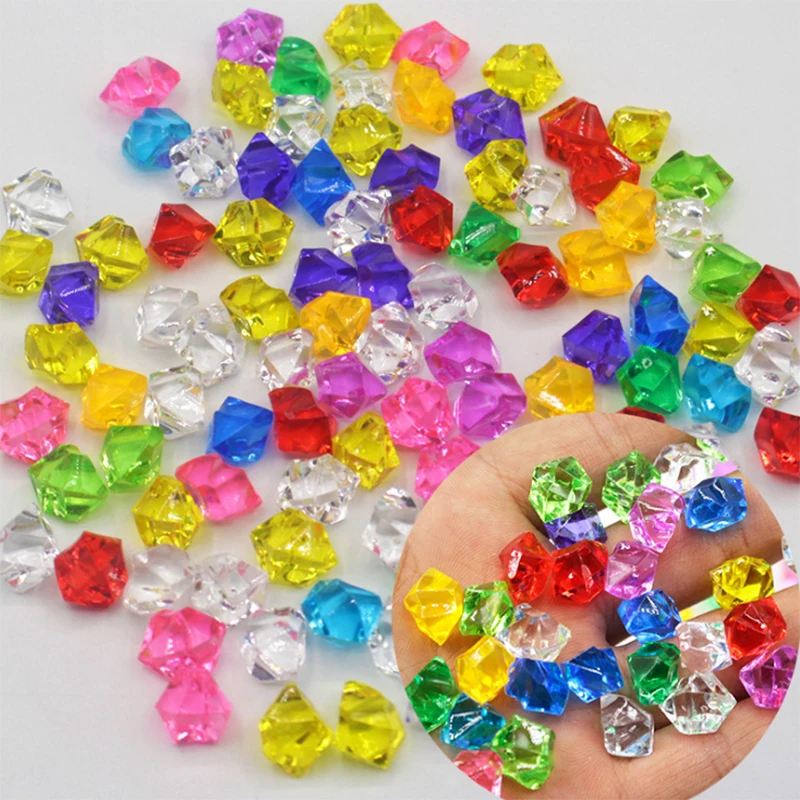 100 Uds. De cristal de pl&aacute;stico de 14x11mm, cristal acr&iacute;lico, diamante, piedra Irregular para fiesta y vacaciones, decoraciones DIY-0