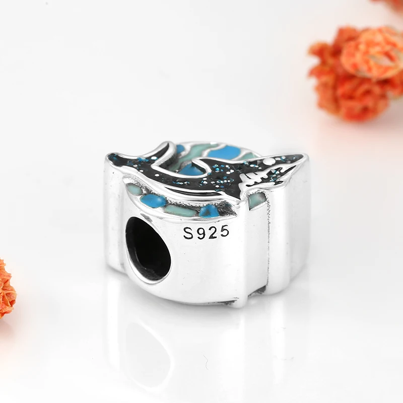 Ocean king Тигр Акула синие эмалированные бусины искусственные Серебряные Подвески