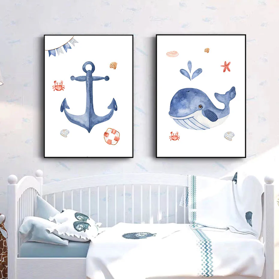 Настенная картина с изображением парусника маякоря якоря детского мальчика