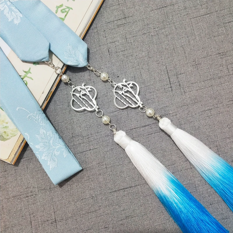 

Античная китайская одежда для мужчин и женщин, вытерла лоб украшениями для волос, Бамбуковая подвеска-кисточка, аксессуары для волос из спл...