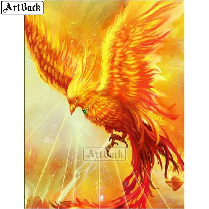 5d алмазная Картина золотой Феникс полный квадратный/круглый дрель птица