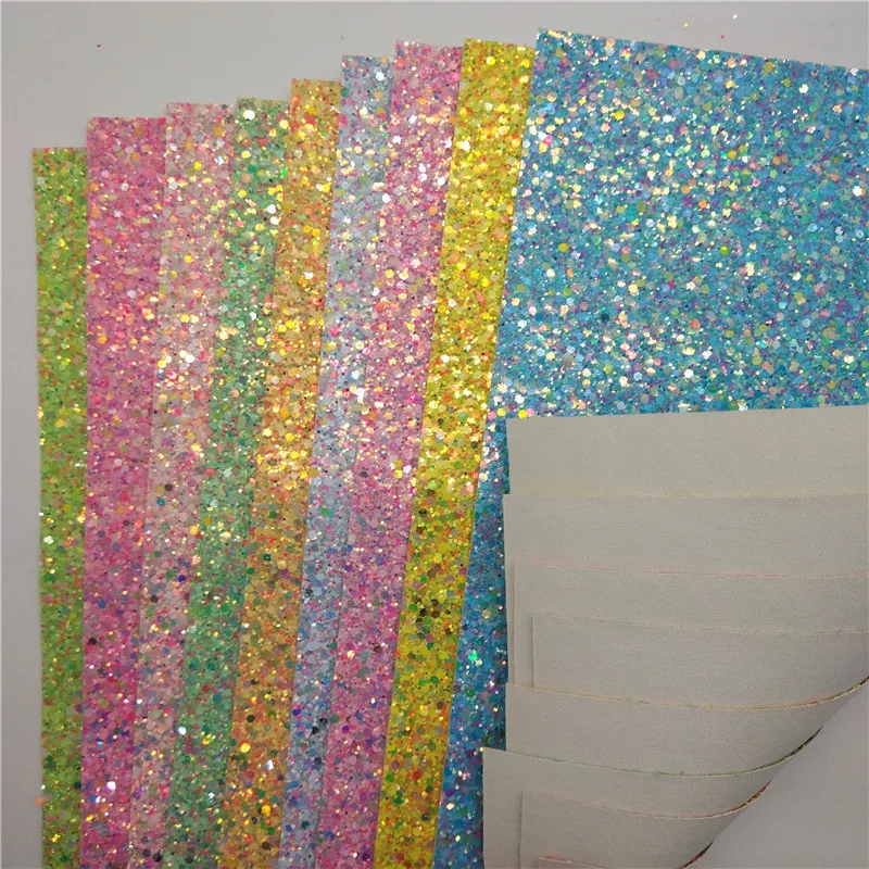 Пастельные цвета Смешанные розовые блестящие листы из искусственной кожи