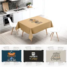 I Love Happy Camper Navy Black Beige Coffee Dining Table Cover Anti-Stain Tablecloth Picnic Blanket Desk Protector Waterproof