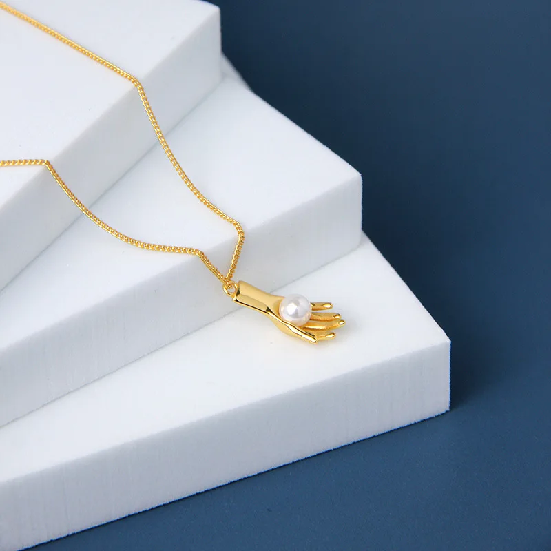 Женское ожерелье из серебра 925 пробы с натуральным пресноводным жемчугом |