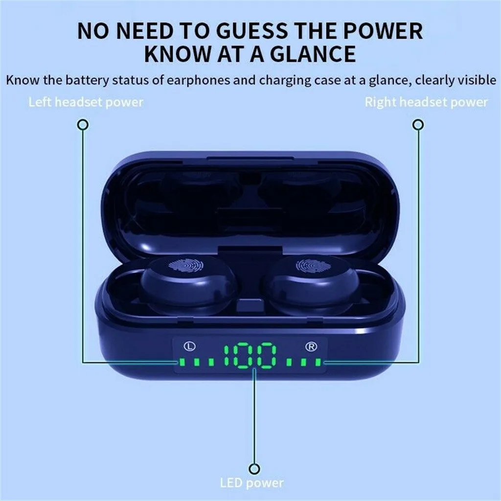 Bluetooth-гарнитура 5 0 беспроводные наушники IPX7 водонепроницаемая бинауральная