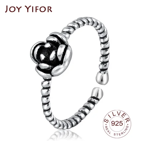 

100%925 silver Anillos De Plata Antique Silver Plated Cute Little Daisy Flower Ring Women Vintage Jewelry Bagues