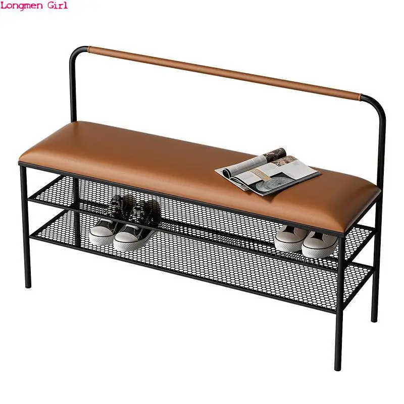 

Multifunctional Storage Sofa And Stool Light Luxury Shoe Replacement Stool Home Backrest Living Room Furniture Leather Chair