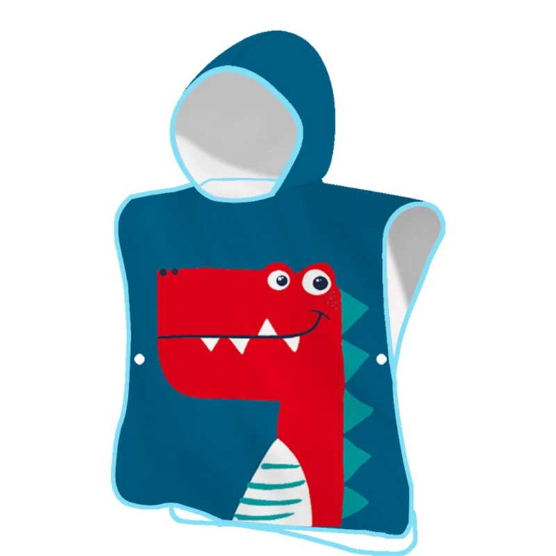 

Dinosaur 2-8 Years Kids Hooded Beach Bath Towel Poncho for Toddler Infant Boys Soft Cartoon Swim Towels Wrap with Hood