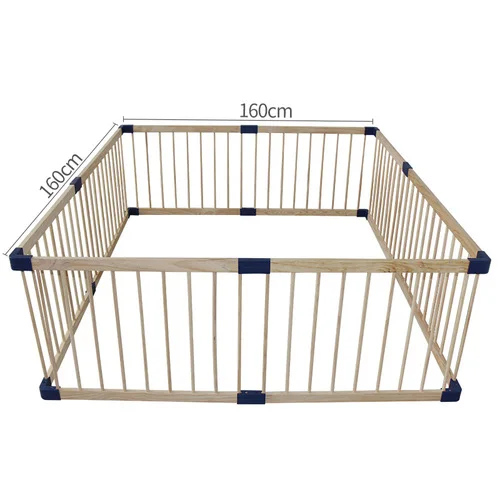 160X160CM Детская безопасность игровой забор 61 см Высокий твердый деревянный безопасный забор для внутреннего наружного безопасности игра забор детский игровой домик забор - Цвет: 160X160CM