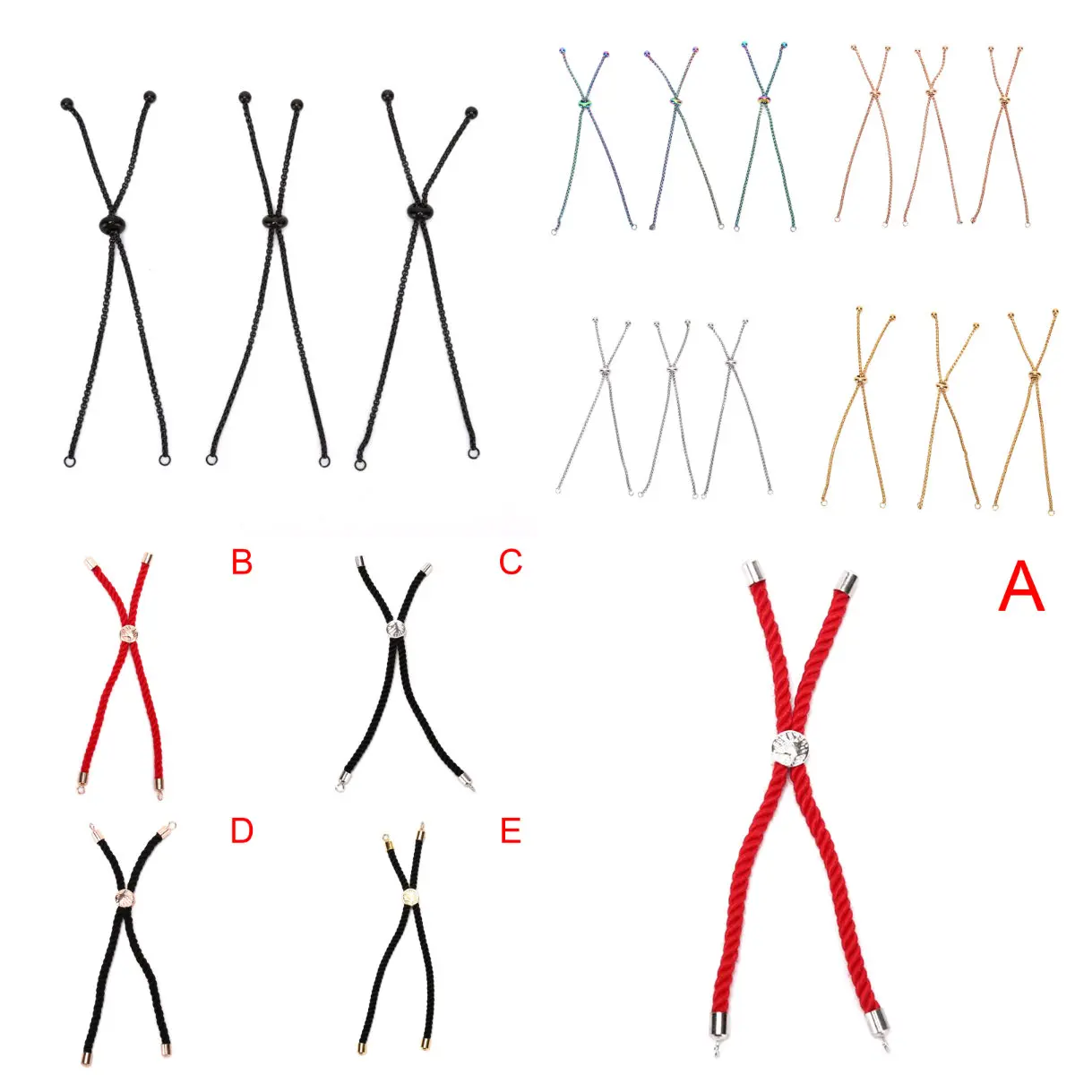 3 шт/1 шт из нержавеющей стали регулируемый слайдер цепь для самостоятельного