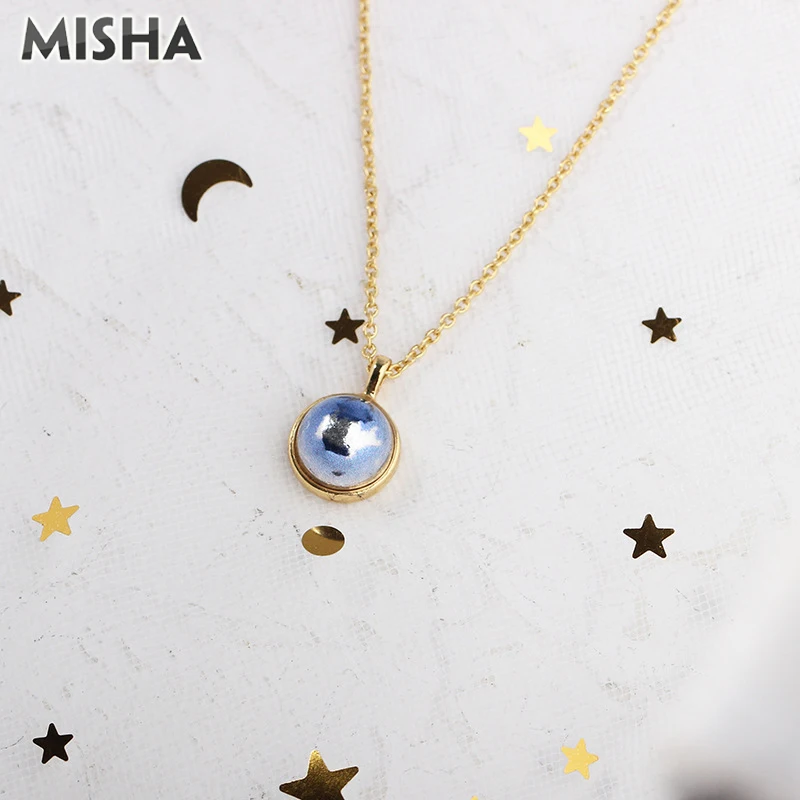 MISHA Трендовое ожерелье для женщин натуральный жемчуг Звездный дизайн модная