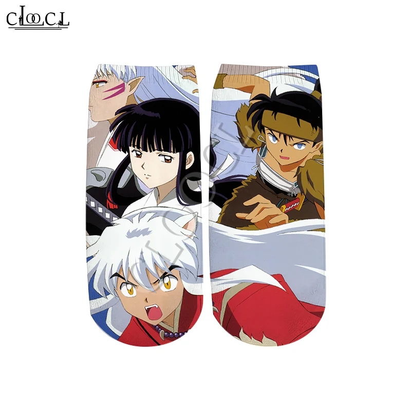 

CLOOCL 2021 New Fashion Mens 3D Printed Hot Selling Japanese Anime Inuyasha Colorful Men Women Casual Straight Socks
