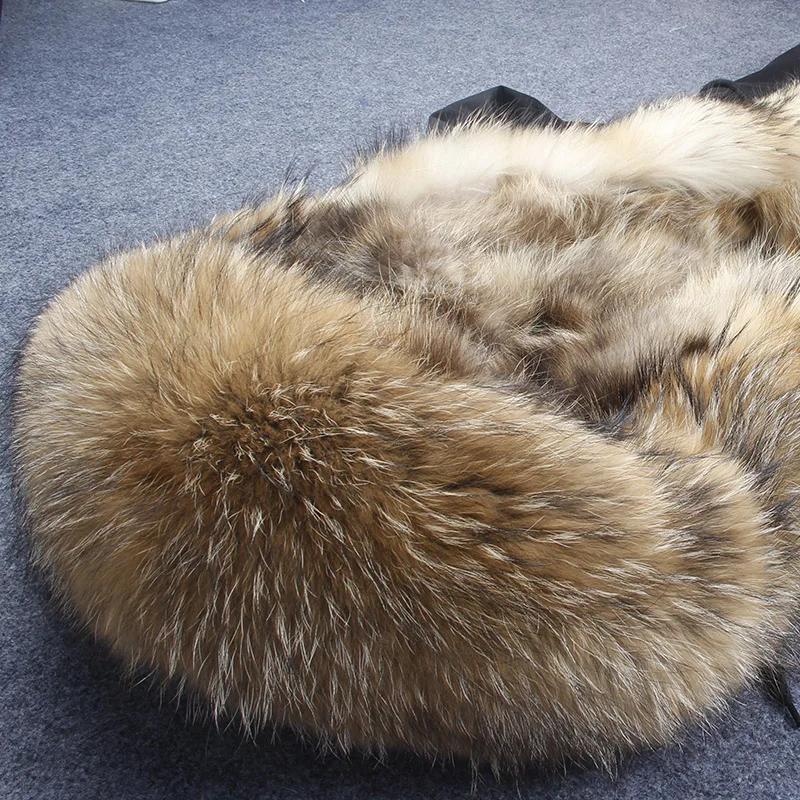 

2021 Winter Jacket Women Real Fur Coat Long Parka Natural Raccoon Fur Collar Fox Fur Liner Thick Warm Streetwear Outerwear New