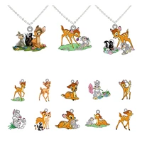 disney bambi long chain necklace simple creative fashion acrylic necklace charm student cartoon animation necklace