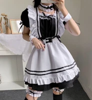2021 black cute lolita maid costumes girls women lovely maid cosplay costume animation show japanese outfit dress