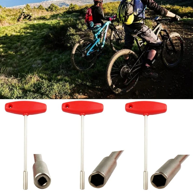 

3.2/4.7/5.5mm Bicycle Concealed Spoke Wrench Steel MTB Road Bike T Shaped Sleeve Built-in Spoke Tool