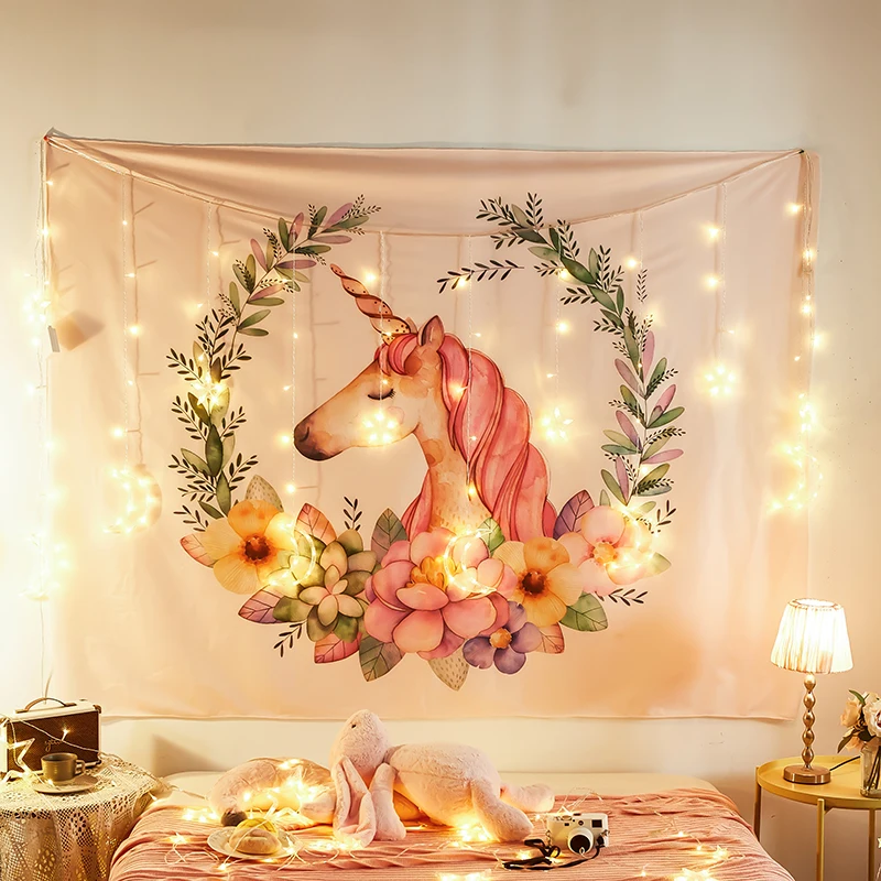 

Home Hotel Decoration Wall Printed Tapestry Exquisite Gorgeous Animal Scenery Cartoon for Home Hotel Office Farmhouse Decor