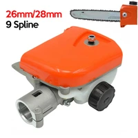 26mm28mm 9 spline tree chainsaw gearbox gear head pole saw replacement part forestry high branches garden gearhead cutter