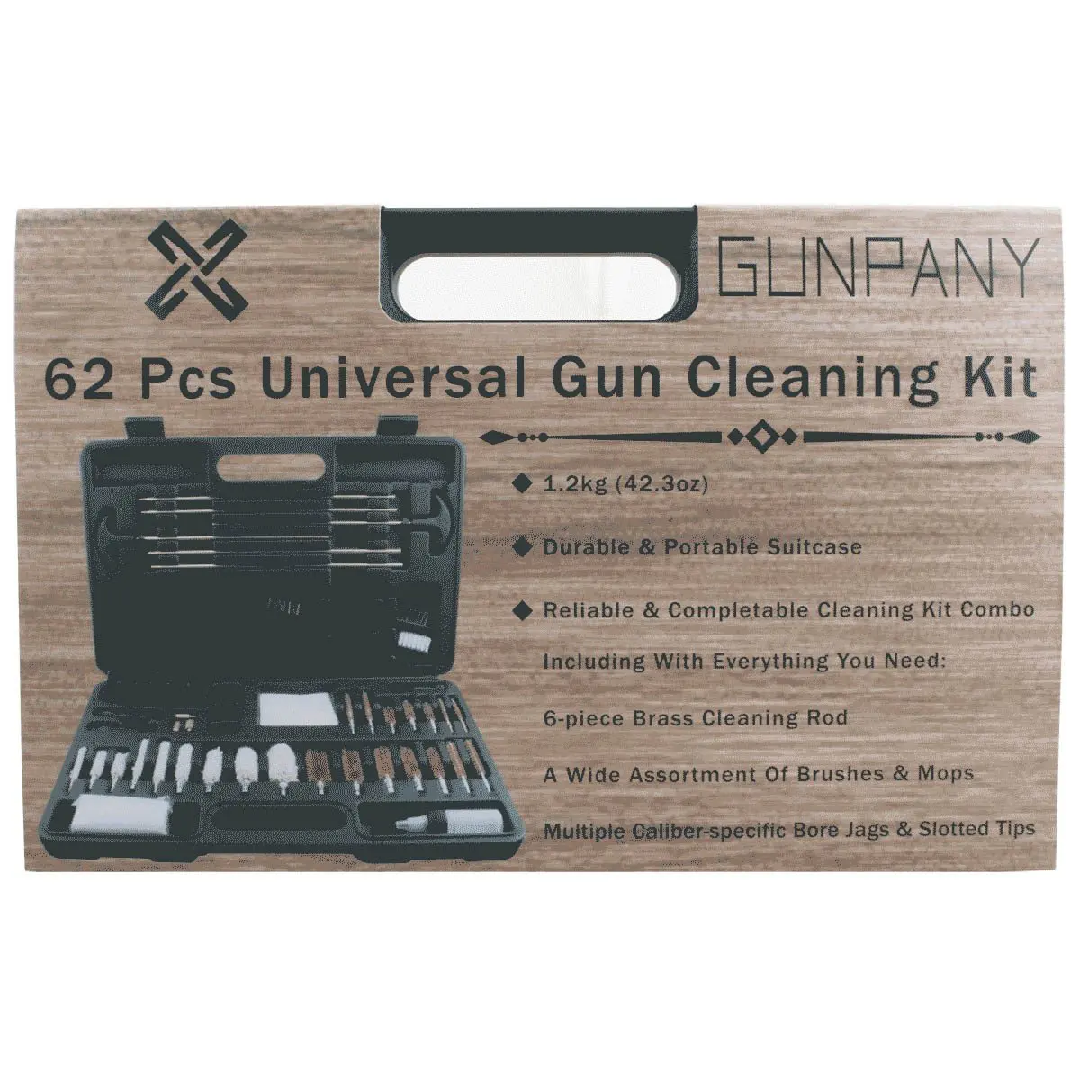 Gunpany 62 шт. универсальные принадлежности для чистки ствола оружия набор