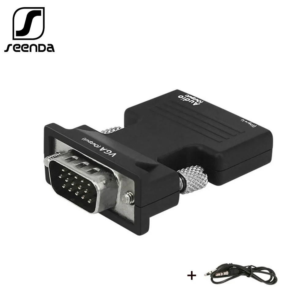 Адаптер конвертер 1080P мама HDMI совместимый к VGA папа с аудиокабелем адаптер кабель
