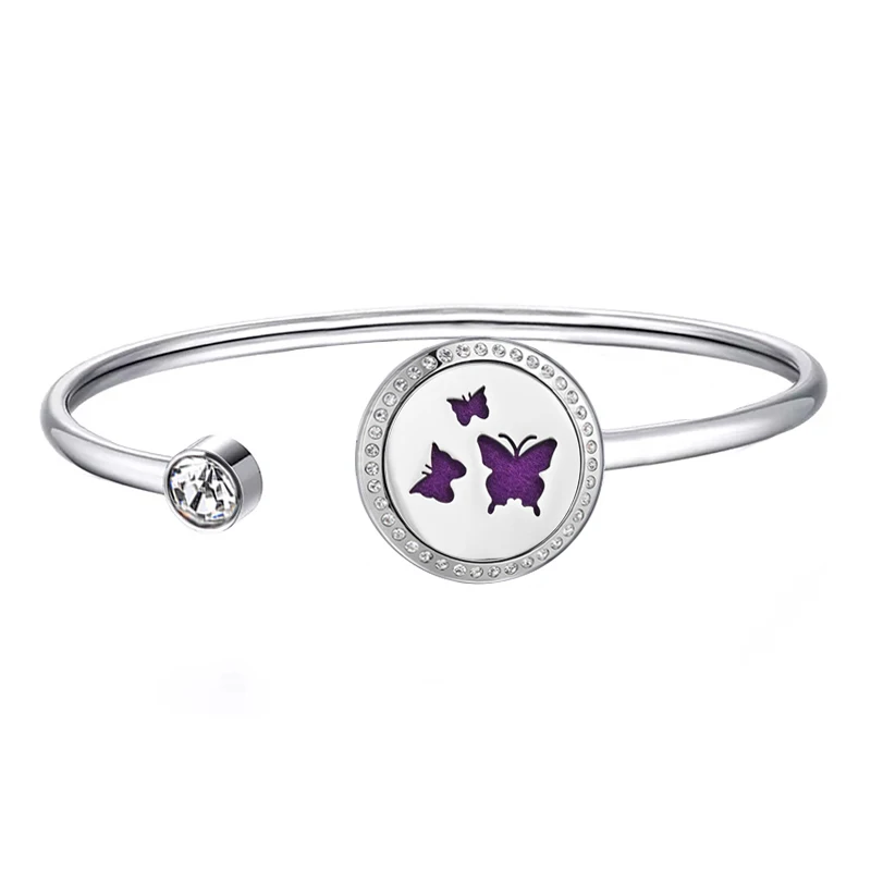 20mm with crystals 20 мм магнит лотоса может вихнуть вверх и вниз аромат медальон из нержавеющей стали браслет распылитель эфирных масел браслет с Медальоном(Прямая поставка - Окраска металла: 20mm with crystals