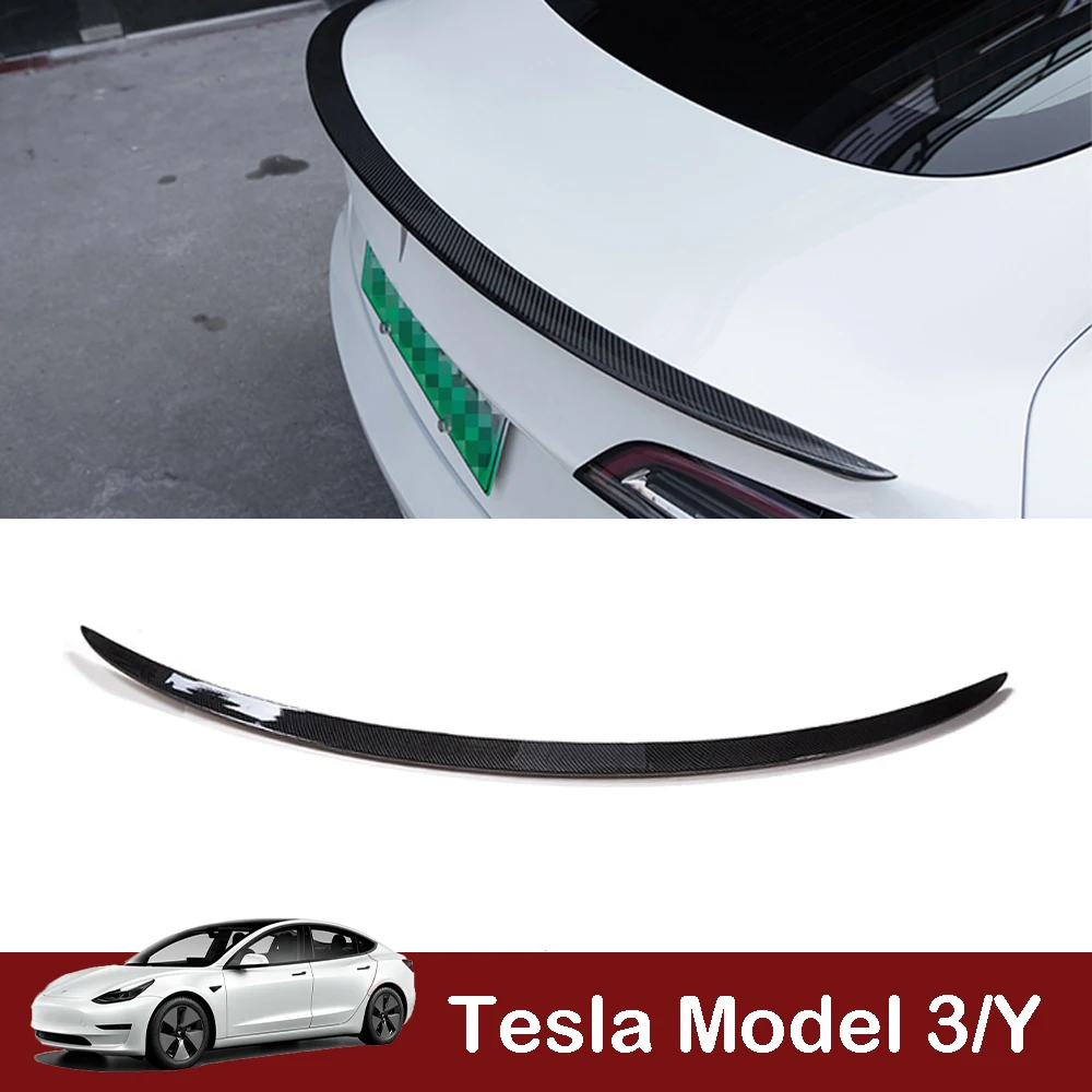 

Спойлер для заднего багажника Tesla Model 3/Y 2017-2020 2021, губа для заднего багажника из углеродного волокна ABS, спойлер для крыла, Стайлинг автомобиля