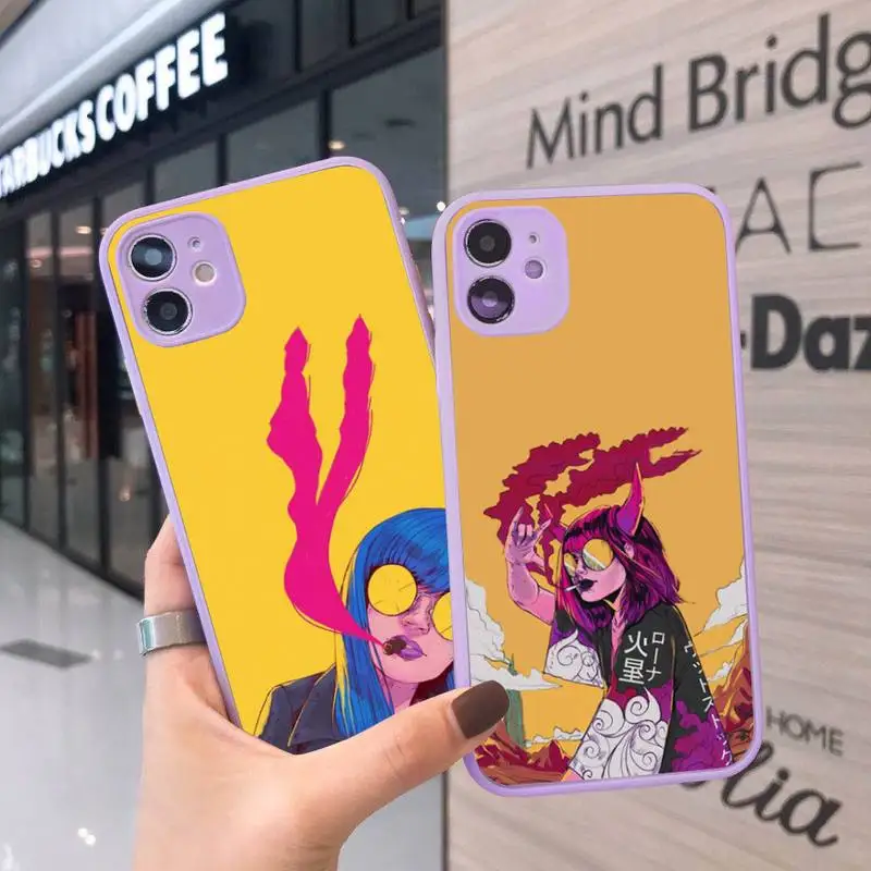 

Sexy girl evil cool cartoon Phone Case Matte Transparent for iPhone 7 8 11 12 s mini pro X XS XR MAX Plus cover funda