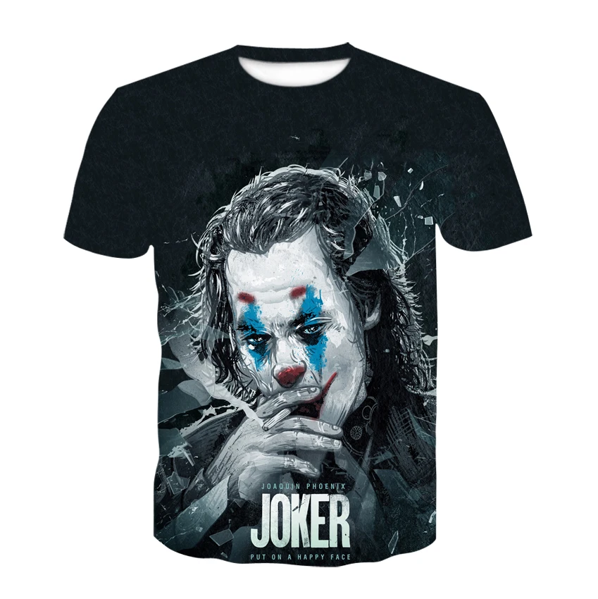 

Мужские футболки с забавным клоуном, 3D ужасы, модные топы, повседневный костюм с круглым вырезом и коротким рукавом для мальчиков, уличная о...