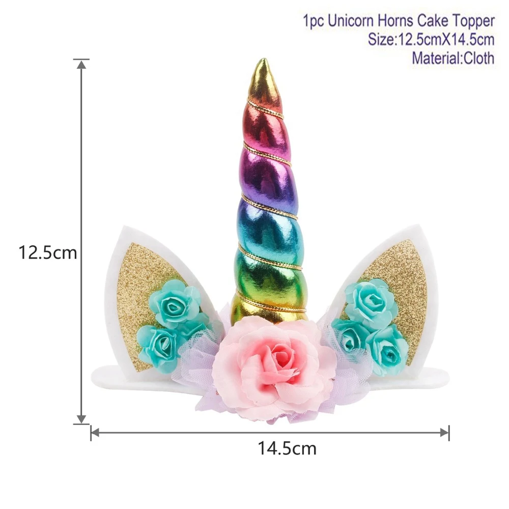 cake topper style 1 50 шт., вечерние принадлежности в виде леденца, единорога, декор для дня рождения, детские одноразовые столовые приборы, набор бумажных тарелок, чашка для детского душа, декор для девочек - Цвет: cake topper style 1
