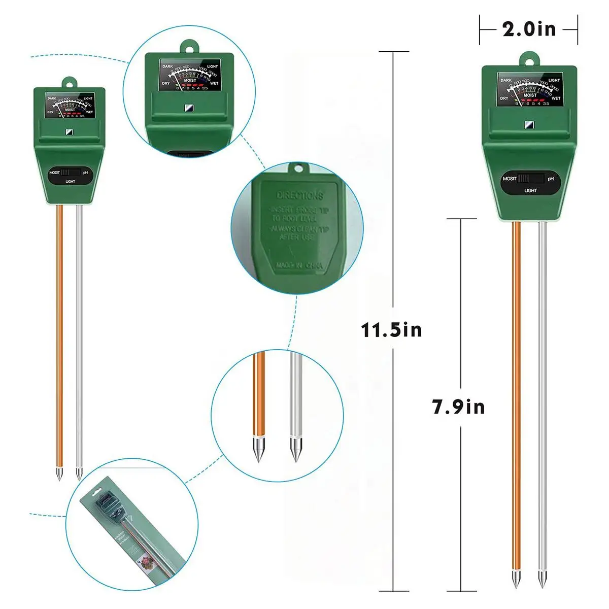 

3 IN 1 Digital Soil Moisture Sunlight PH Meter Tester for Plants Flowers Acidity Moisture Measurement Garden Tools 20% off