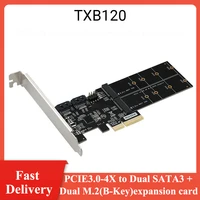 pcie x4 expansion card pcie 3 0 to dual sata 3 m 2 adapter card asm116 chip 6gbps adapter for 2230 2242 2260 2280 ssd