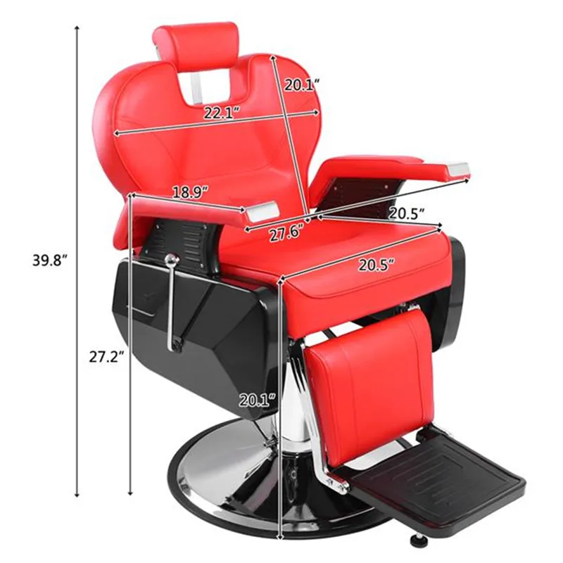 

Beauty Salon Chair Salon Chair Barber Professional Salon Barber Chair 8702A Red Barber Chair Styling Salon Beauty Equipment