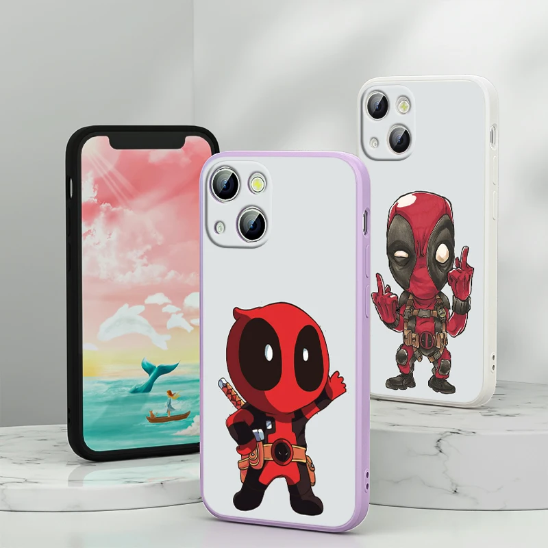 

Deadpool Avengers Marvel For Apple iPhone 13 12 Mini 11 Pro XS MAX XR X 8 7 6 SE Plus Liquid Silicone Soft Cover Phone Case