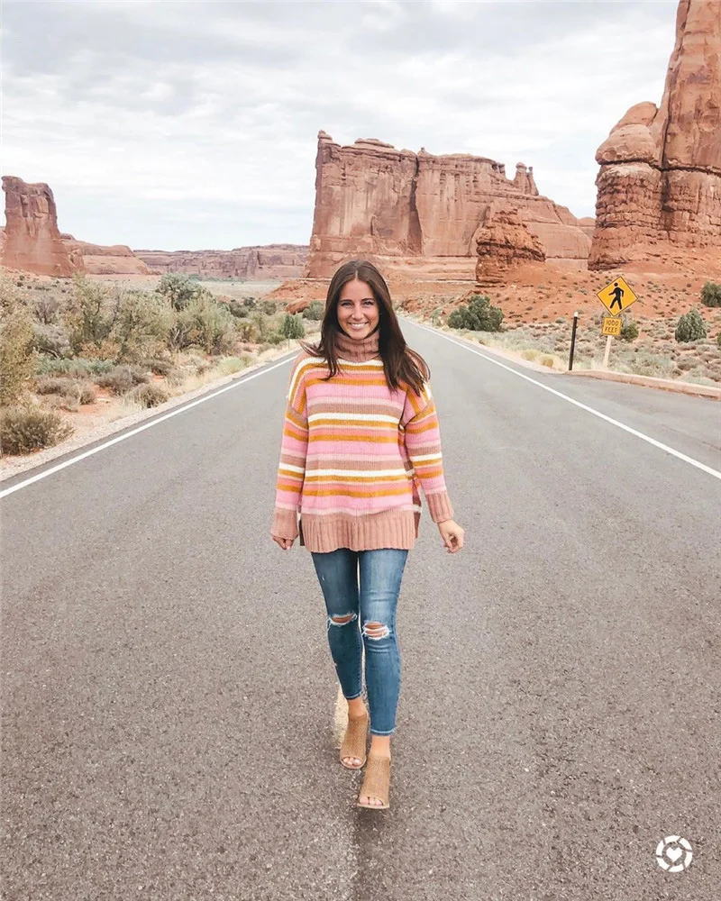 Fitshinling в Корейском стиле зимние женские свитера с высоким воротником пуловеры