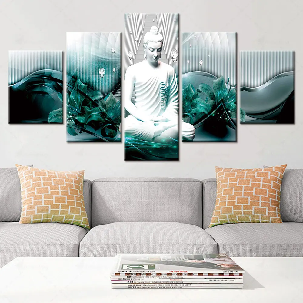 

Artsailing Zen Buddha Head Portrait Study Decoration Canvas Artwork Living Room Hanging Painting Art Club Mural Modular Cuadros
